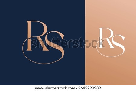 Initial letter RS SR logo design vector illustration for couple, wedding, and business