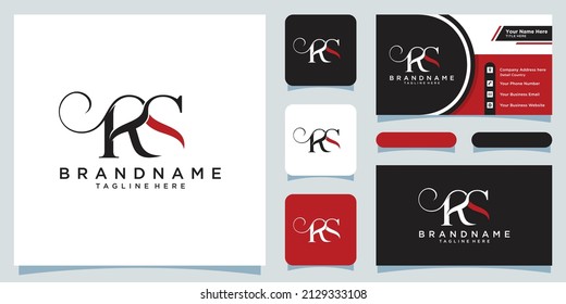 Initial Letter RS or SR typography logo design vector with business card design