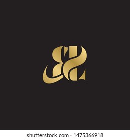 Initial letter rs uppercase modern logo design template elements. Gold letter Isolated on black  background. Suitable for business, consulting group company.