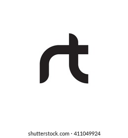 initial letter rt linked round lowercase monogram logo black