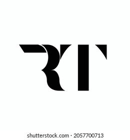 initial letter RT logo design