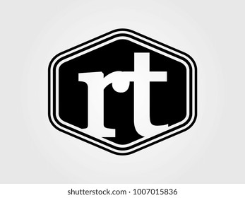 Initial letter rt lowercase logo minimalist black