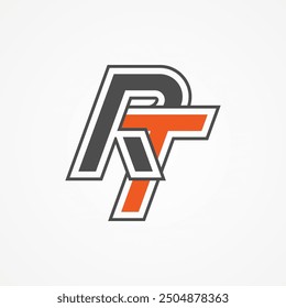 Lettre initiale RT ou logo TR, lettre logo monogramme R avec combinaison T, template logo design, illustration vectorielle