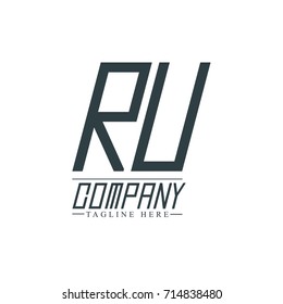 Initial Letter RU Design Logo Template