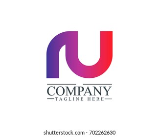 Initial Letter RU Linked Design Logo