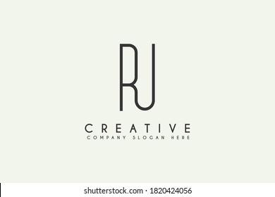 Letra inicial ilustración vectorial de diseño de logotipo vinculado a RU