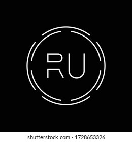 Initial Letter RU Logo Creative Typography Vector Template. Digital Abstract Letter RU Logo Design