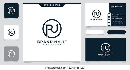Initial Letter RU logo design template
