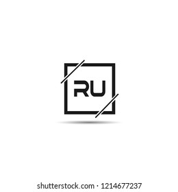 Initial Letter RU Logo Template Design
