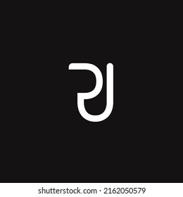 Diseño de la plantilla del logotipo de la letra inicial de la RU en monograma