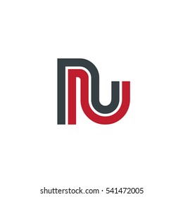 Initial Letter RU NU Linked Design Logo