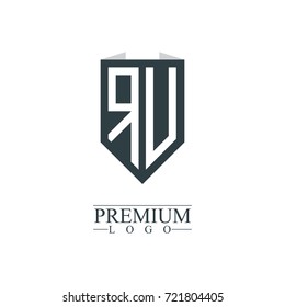 Initial Letter RU RV Company Design Logo Template