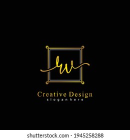 Initial letter RV calligraphy handwritten logo. Handwritten alphabet in the logo template. Letters and Alphabet for your logo design.