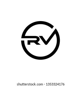 Initial letter RV circle monogram cool simple  modern logo concept 