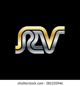 Initial Letter RV Linked Design Logo