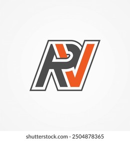 Initial Letter RV or VR Logo, Monogram Logo letter R with V combination, design logo template, vector illustration