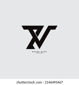 Initial letter RV VR minimalist art logo