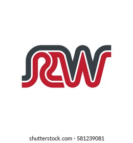 Initial Letter RW Linked Design Logo