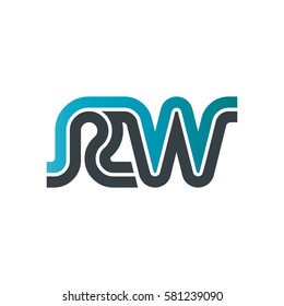 Initial Letter RW Linked Design Logo