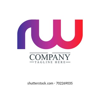 Initial Letter RW Linked Design Logo