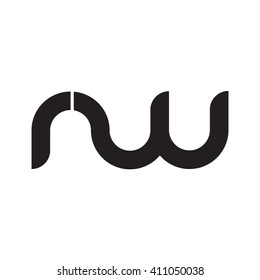 initial letter rw linked round lowercase monogram logo black