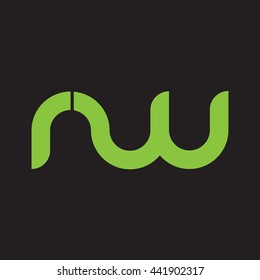 initial letter rw linked round lowercase logo green