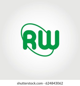 initial letter rw logo green on white background