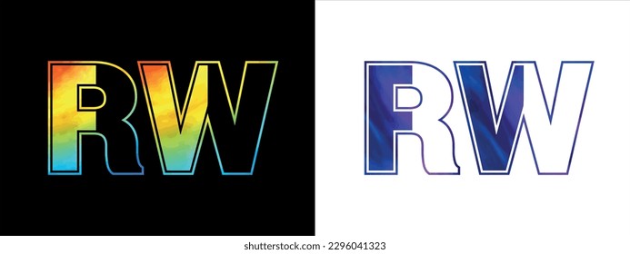 Initial letter RW logo Icon vector design template. Premium luxurious logotype for corporate business identity