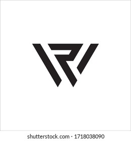 Initial letter rw logo or wr logo vector design templates