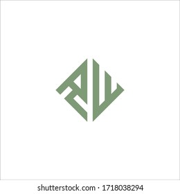 Initial letter rw logo or wr logo vector design template