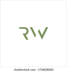 Initial letter rw logo or wr logo vector design template