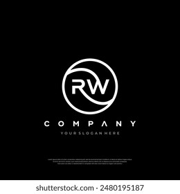 Initial Letter RW Logo or WR Logo Design Vector Premium Design