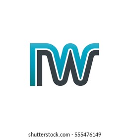Initial Letter RW NW Linked Design Logo