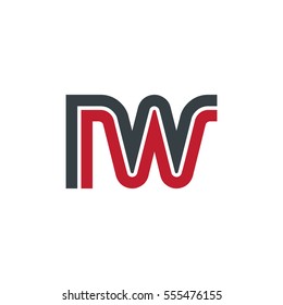 Initial Letter RW NW Linked Design Logo