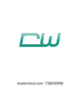 initial letter rw thin logo design