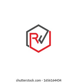 Initial Letter rw/wr Logo Template Vector Design with black and red background