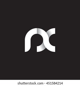 initial letter rx modern linked circle round lowercase logo white black