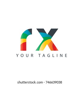 Initial Letter RX Rounded Design Logo
