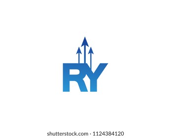 Initial Letter RY Arrow Chart Finance Business