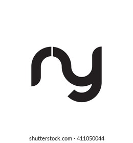 initial letter ry linked round lowercase monogram logo black