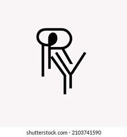 Initial letter RY logo design