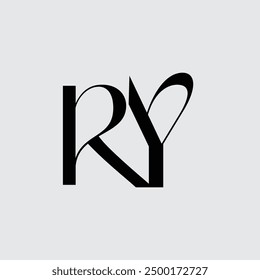 Initial letter RY logo design creative modern symbol icon monogram eps vector