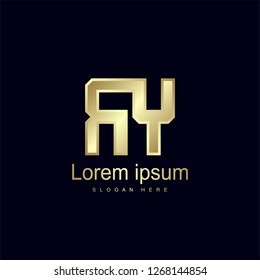 Initial Letter RY Logo Template Vector Design