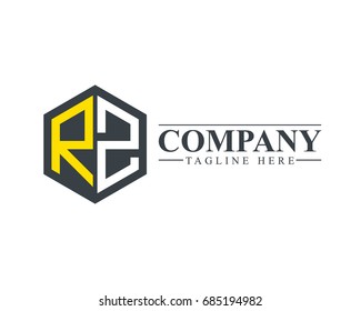 Initial Letter RZ Hexagonal Design Logo