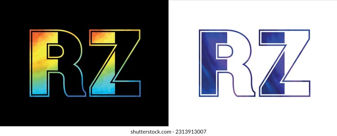 Letra inicial RZ logo Icono plantilla de diseño vectorial. Logotipo de lujo premium para la identidad empresarial