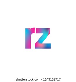 Initial Letter RZ Logo Lowercase colorful design, Modern and Simple Logo Design.
