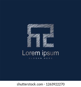 Initial Letter RZ Logo Template Vector Design. Silver letter logo