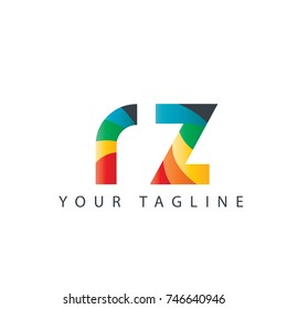 Initial Letter RZ Rounded Design Logo
