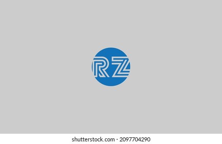 Initial letter RZ uppercase modern lines logo design template elements. Logo Design.