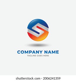 Letra inicial modelo de diseño del logotipo de círculo S 3d para la identidad empresarial y empresarial.